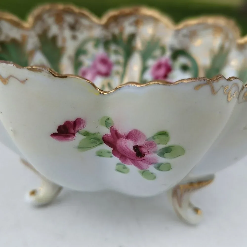 Vintage bone china berry bowl strainer